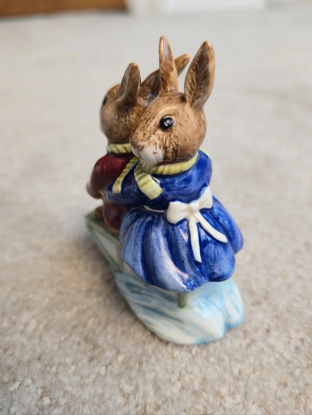 Sleigh Ride Billie & Buntie Bunnykins 1972 Royal Doulton Bunnykins  MINT Q1 DB4